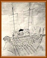李舜臣宗家で所蔵している亀甲船の絵図2枚